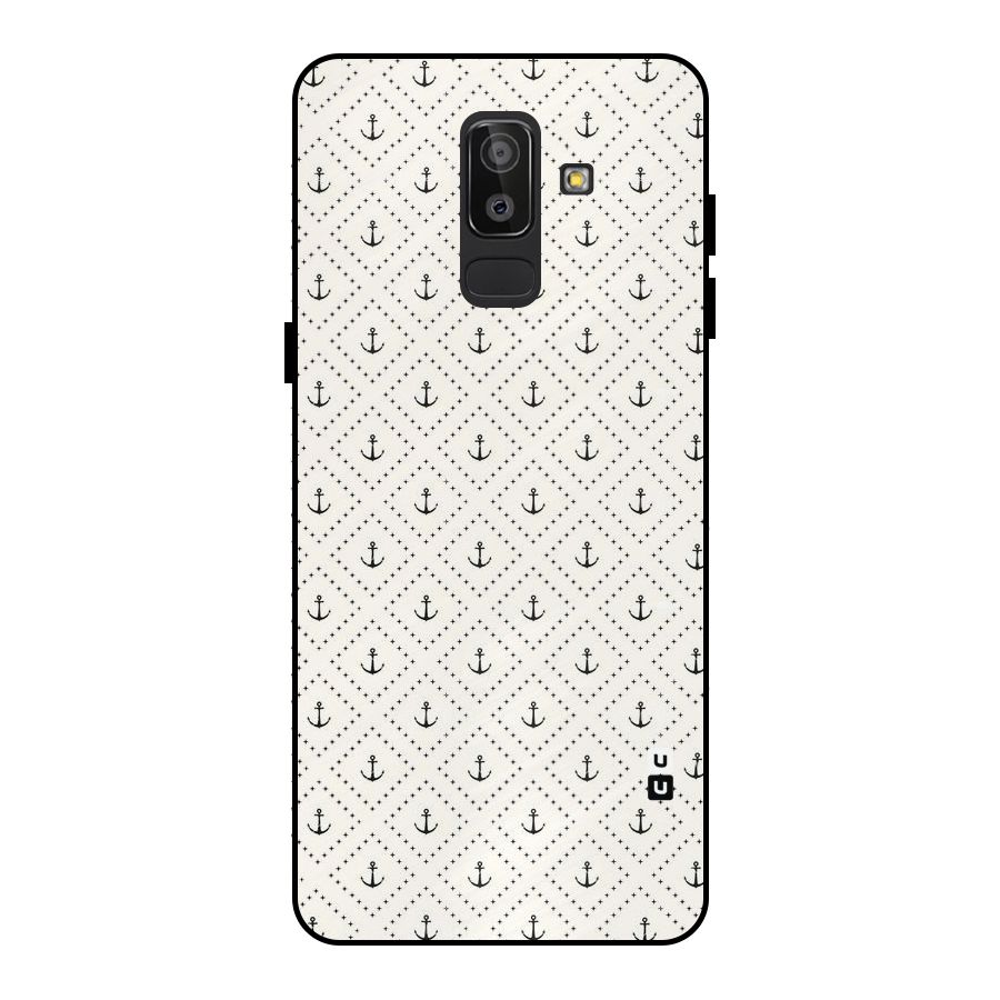 Diamond Anchor Design Metal Back Case for Galaxy J8