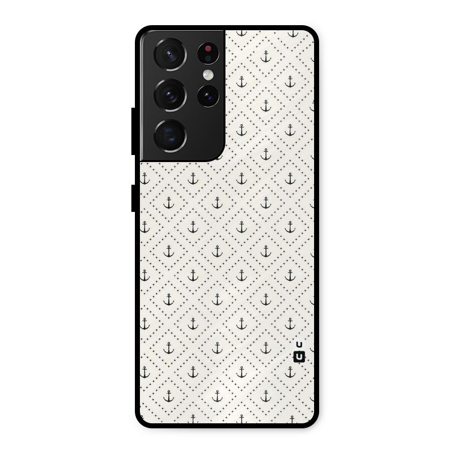 Diamond Anchor Design Metal Back Case for Galaxy S21 Ultra 5G