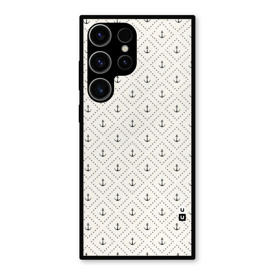 Diamond Anchor Design Metal Back Case for Galaxy S23 Ultra