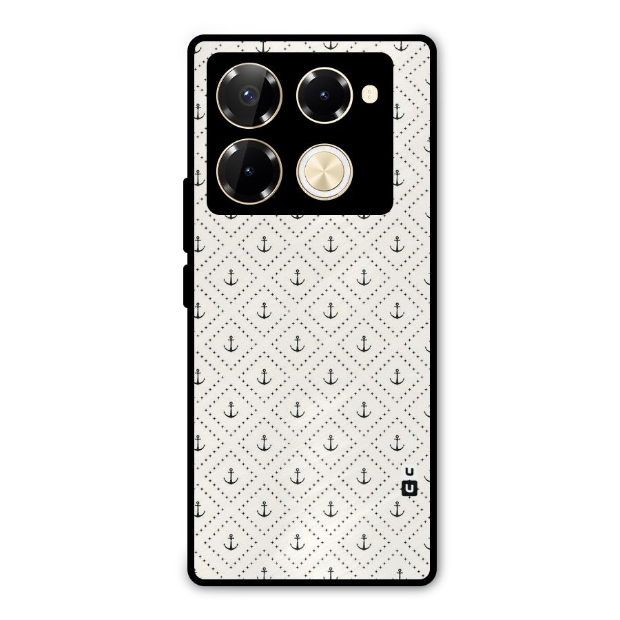 Diamond Anchor Design Metal Back Case for Infinix Note 40 Pro Plus