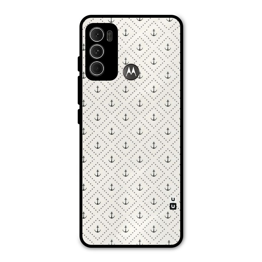 Diamond Anchor Design Metal Back Case for Moto G60