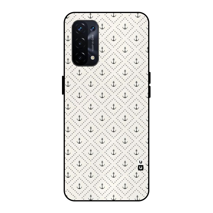 Diamond Anchor Design Metal Back Case for Oppo A74 5G