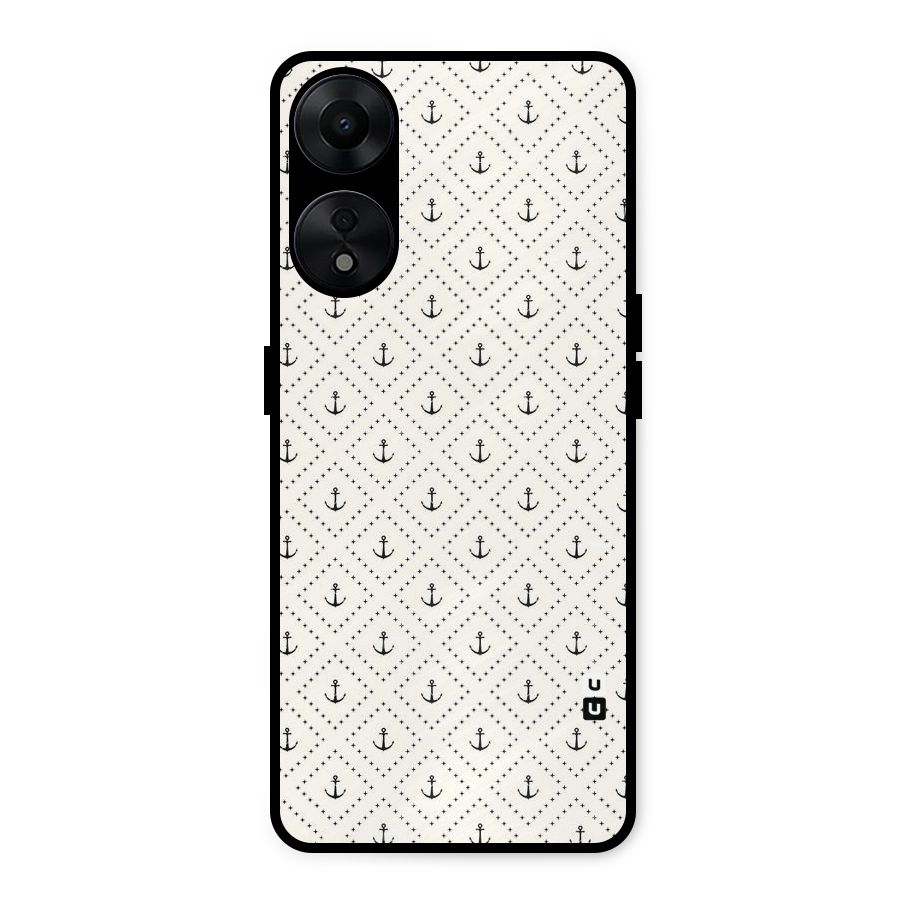 Diamond Anchor Design Metal Back Case for Oppo A78 5G