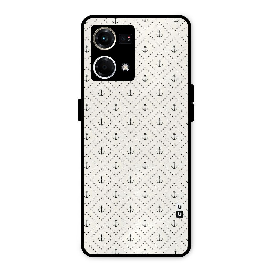 Diamond Anchor Design Metal Back Case for Oppo F21 Pro 4G