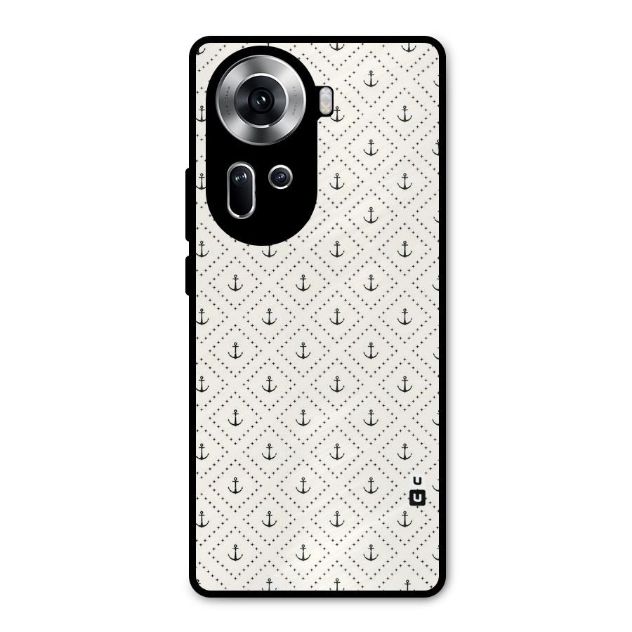 Diamond Anchor Design Metal Back Case for Oppo Reno11 5G