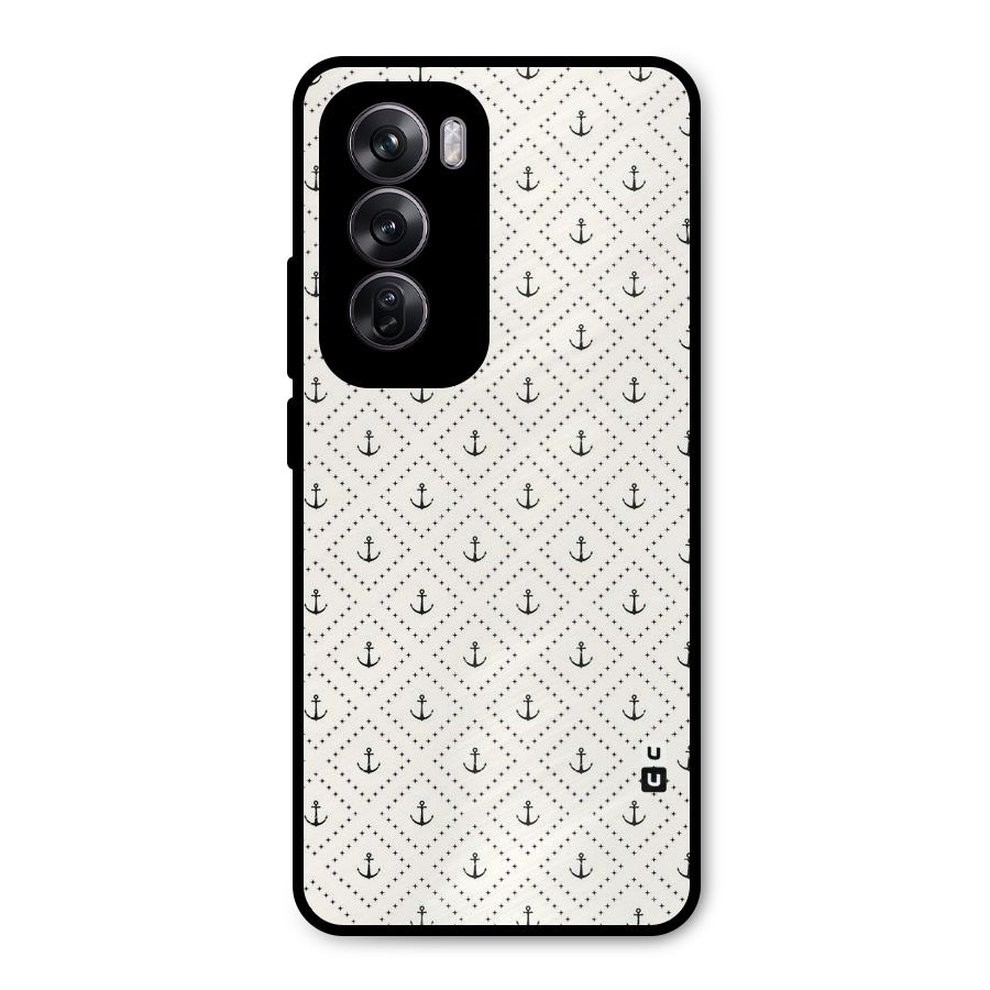 Diamond Anchor Design Metal Back Case for Oppo Reno12 Pro