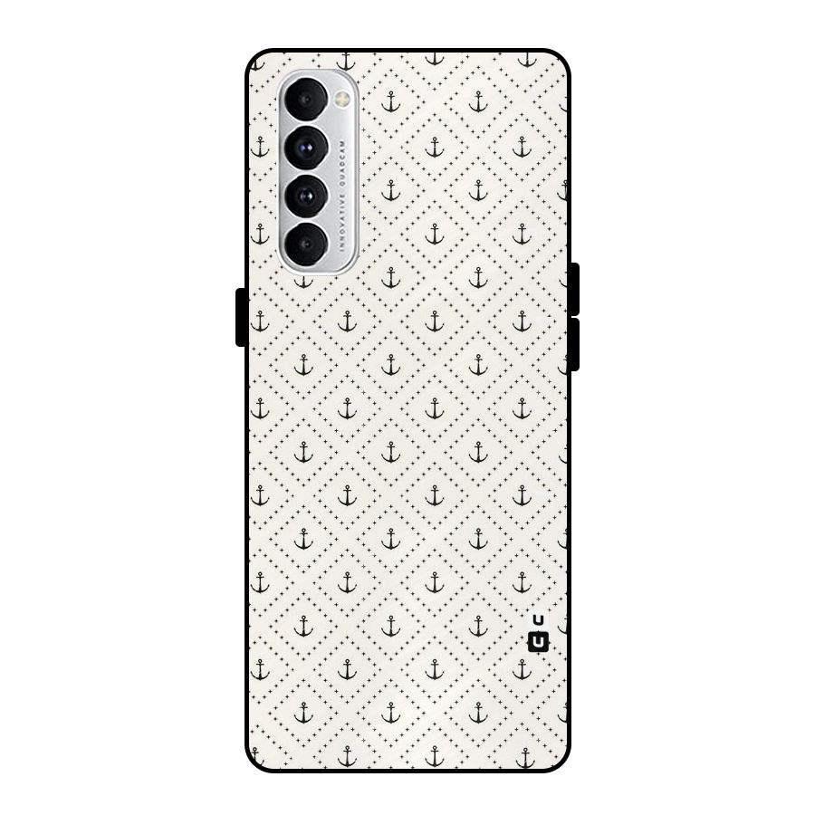 Diamond Anchor Design Metal Back Case for Oppo Reno4 Pro