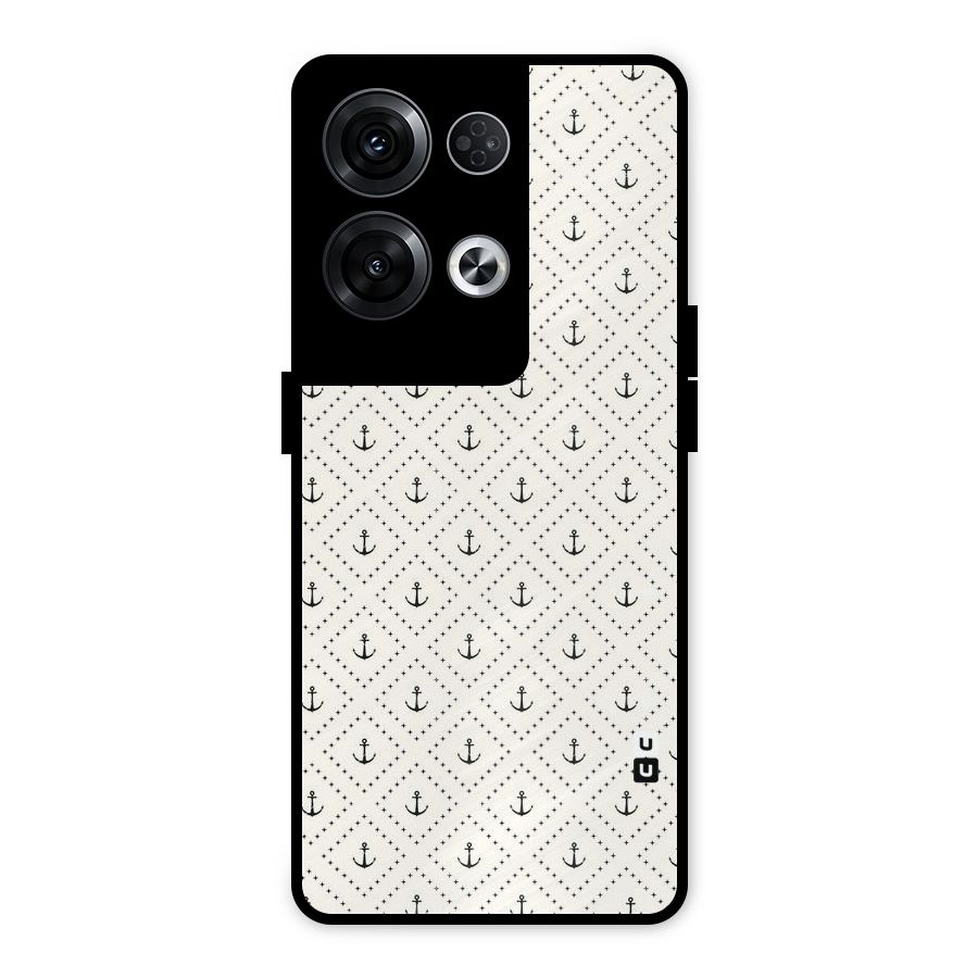 Diamond Anchor Design Metal Back Case for Oppo Reno8 Pro 5G
