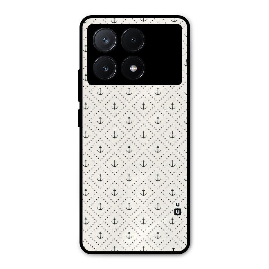 Diamond Anchor Design Metal Back Case for Poco X6 Pro