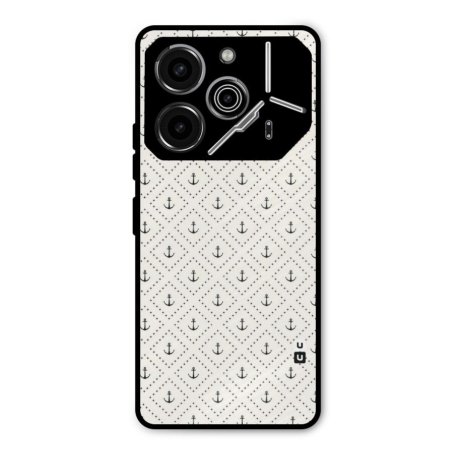 Diamond Anchor Design Metal Back Case for Tecno Pova 6 Pro