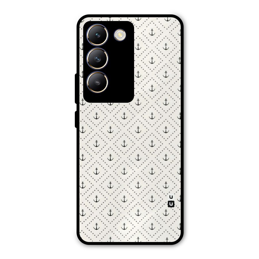Diamond Anchor Design Metal Back Case for Vivo T3 5G