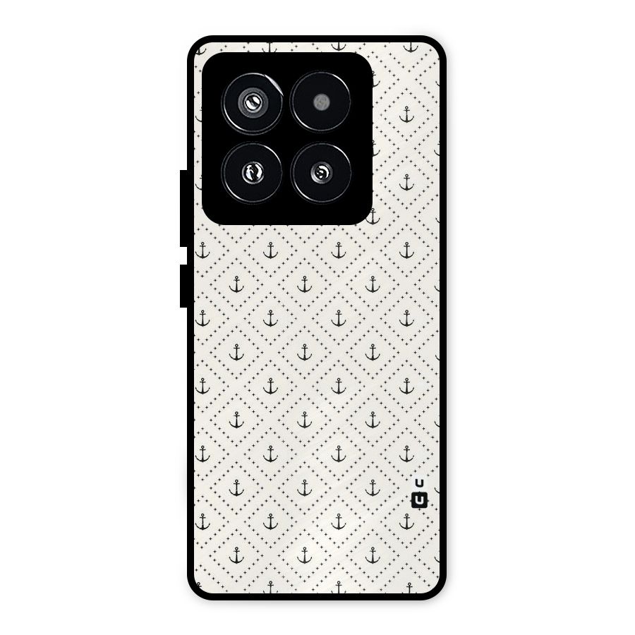 Diamond Anchor Design Metal Back Case for Xiaomi 14 Pro