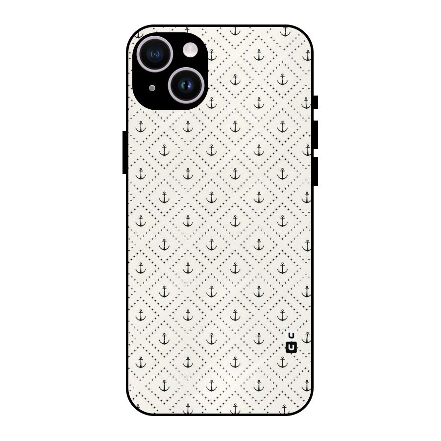 Diamond Anchor Design Metal Back Case for iPhone 14 Plus