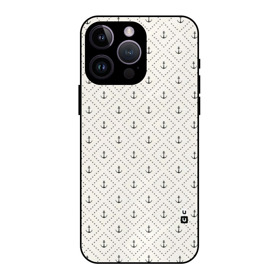 Diamond Anchor Design Metal Back Case for iPhone 14 Pro Max