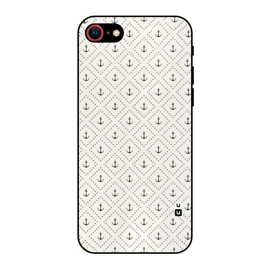 Diamond Anchor Design Metal Back Case for iPhone SE 2020
