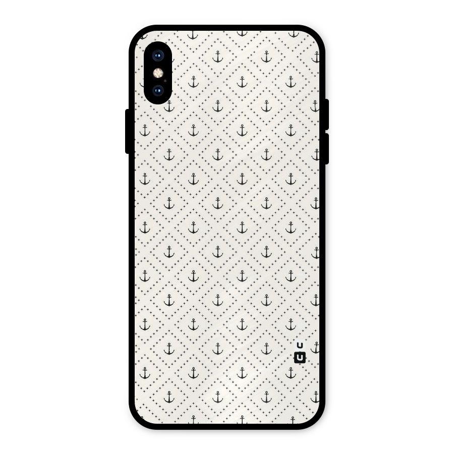 Diamond Anchor Design Metal Back Case for iPhone XS Max