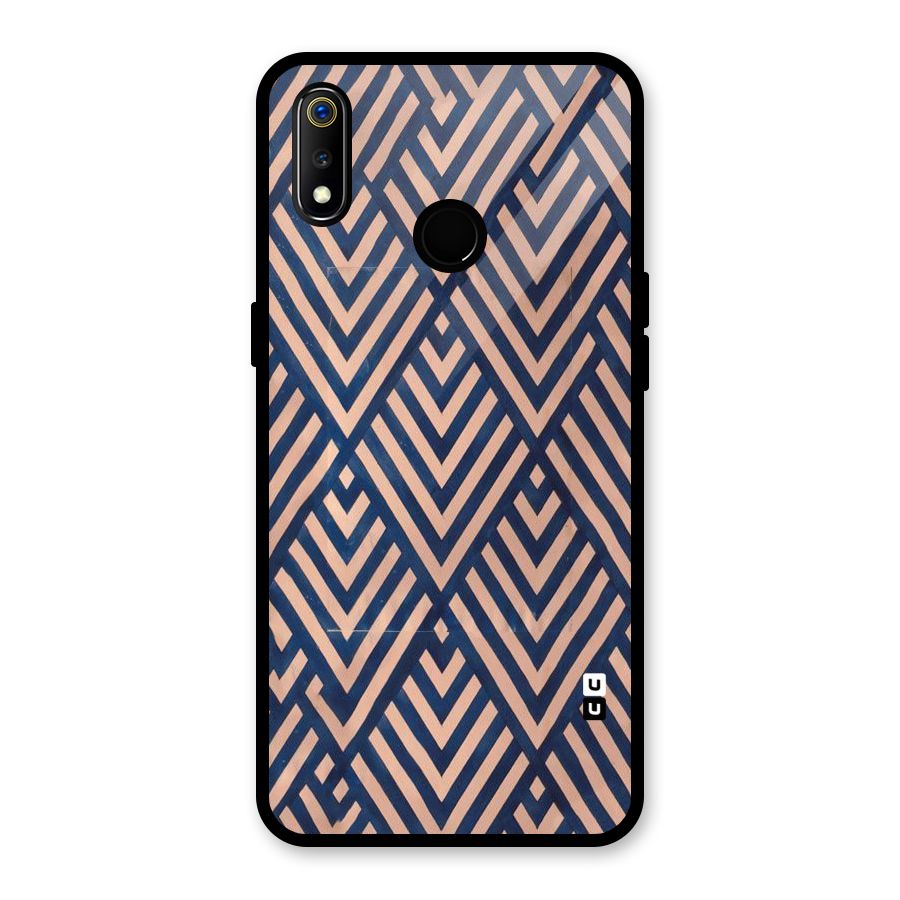 Diamond Blues Glass Back Case for Realme 3i