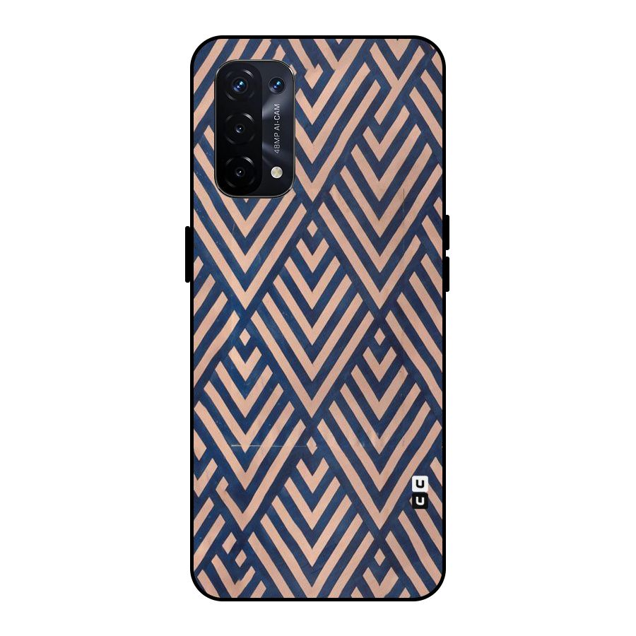 Diamond Blues Metal Back Case for Oppo A74 5G