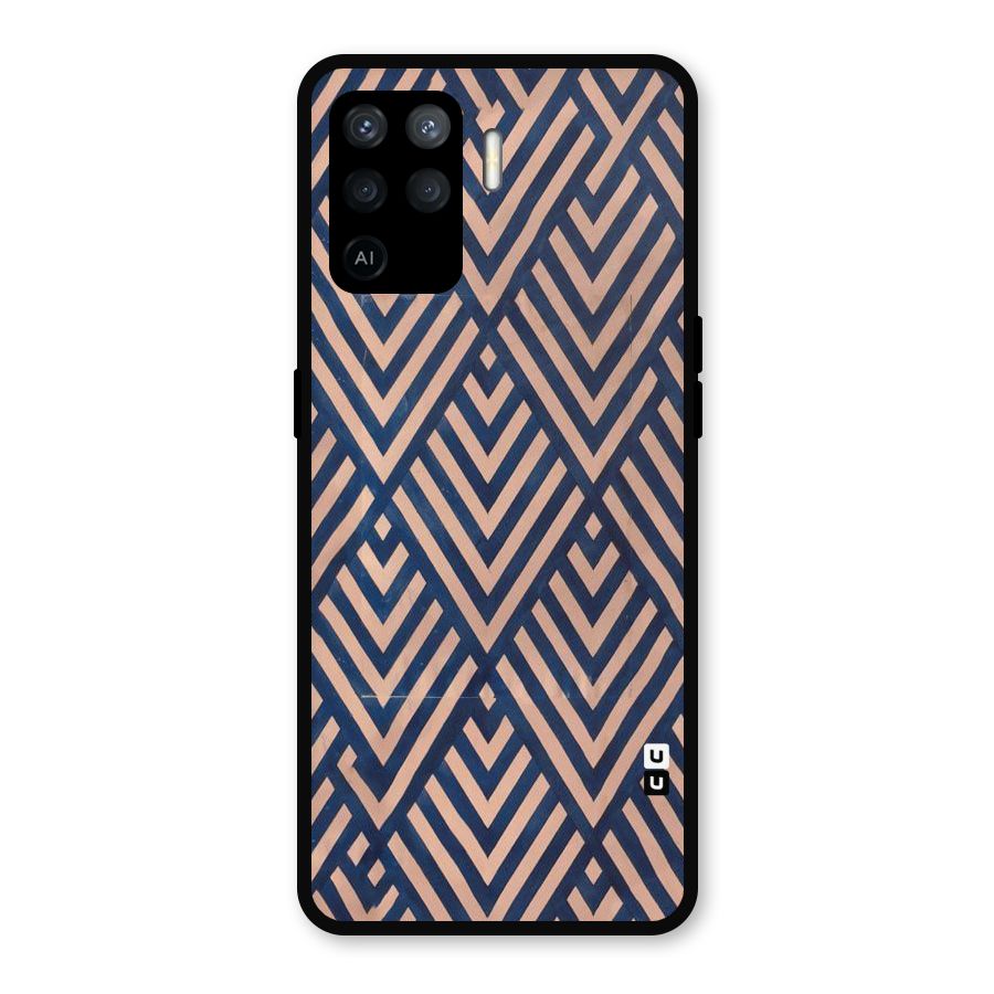 Diamond Blues Metal Back Case for Oppo F19 Pro