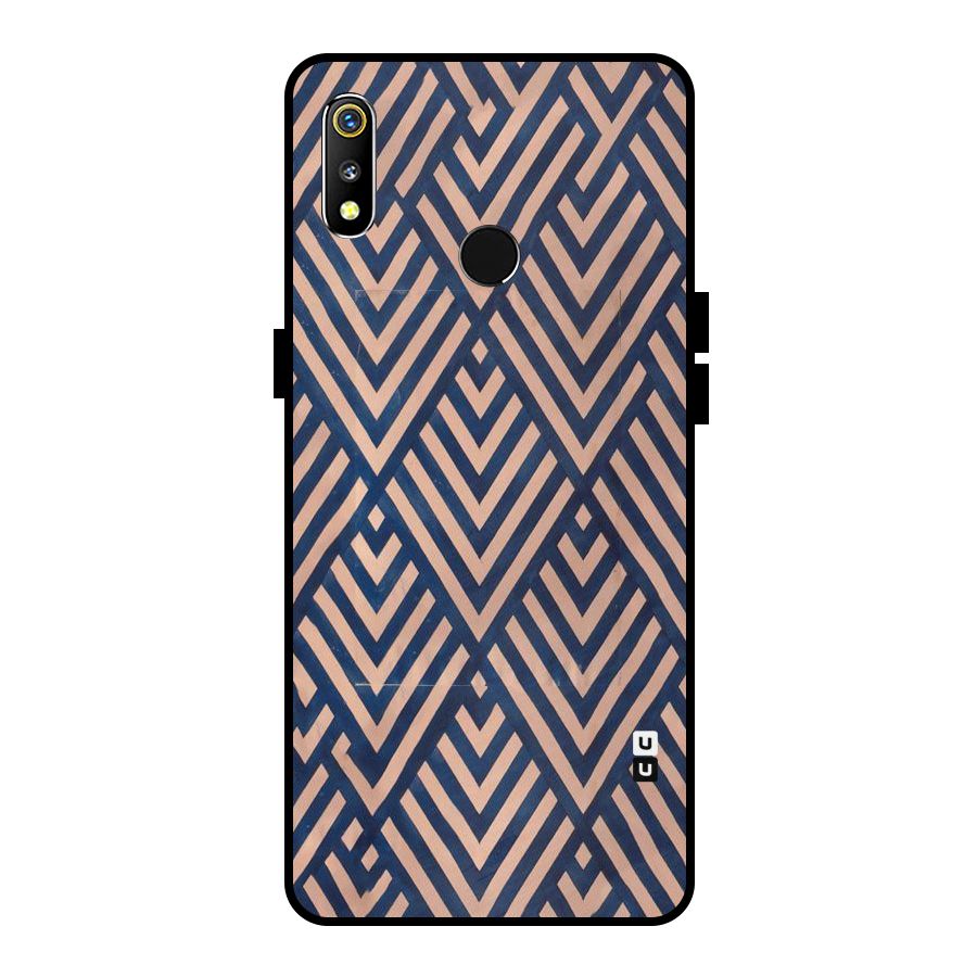Diamond Blues Metal Back Case for Realme 3i