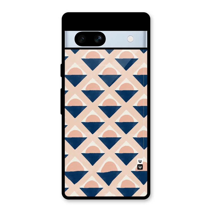 Diamond Circle Pattern Glass Back Case for Google Pixel 7a