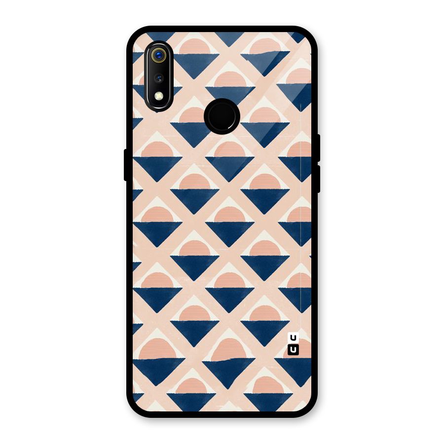 Diamond Circle Pattern Glass Back Case for Realme 3i