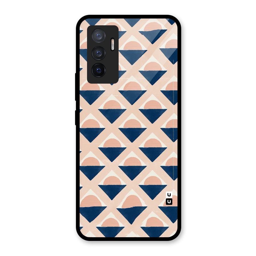 Diamond Circle Pattern Glass Back Case for Vivo V23e