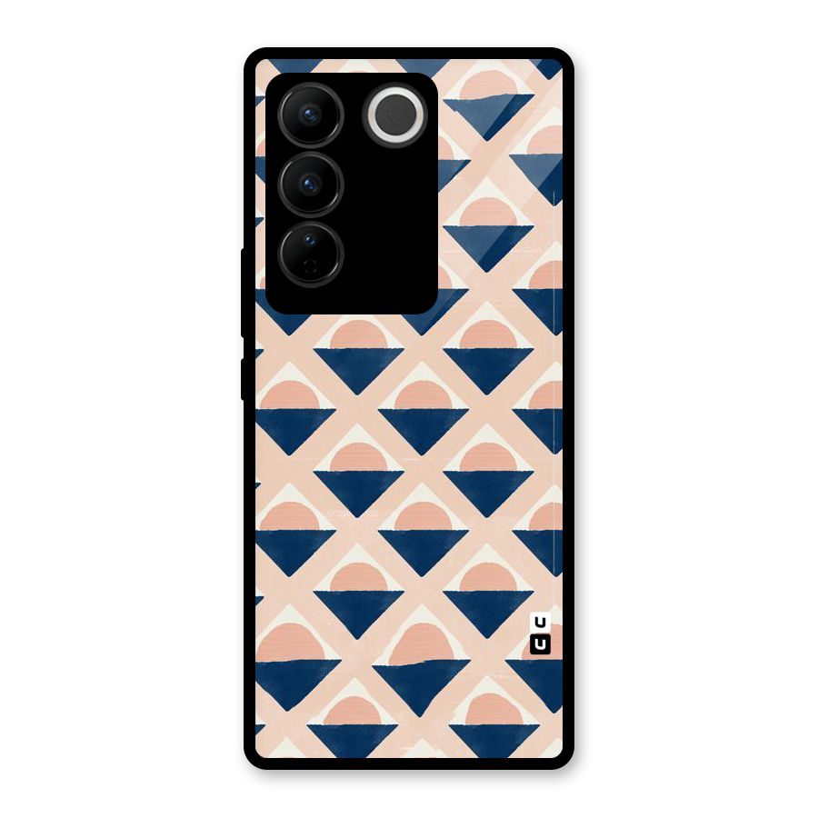 Diamond Circle Pattern Glass Back Case for Vivo V27