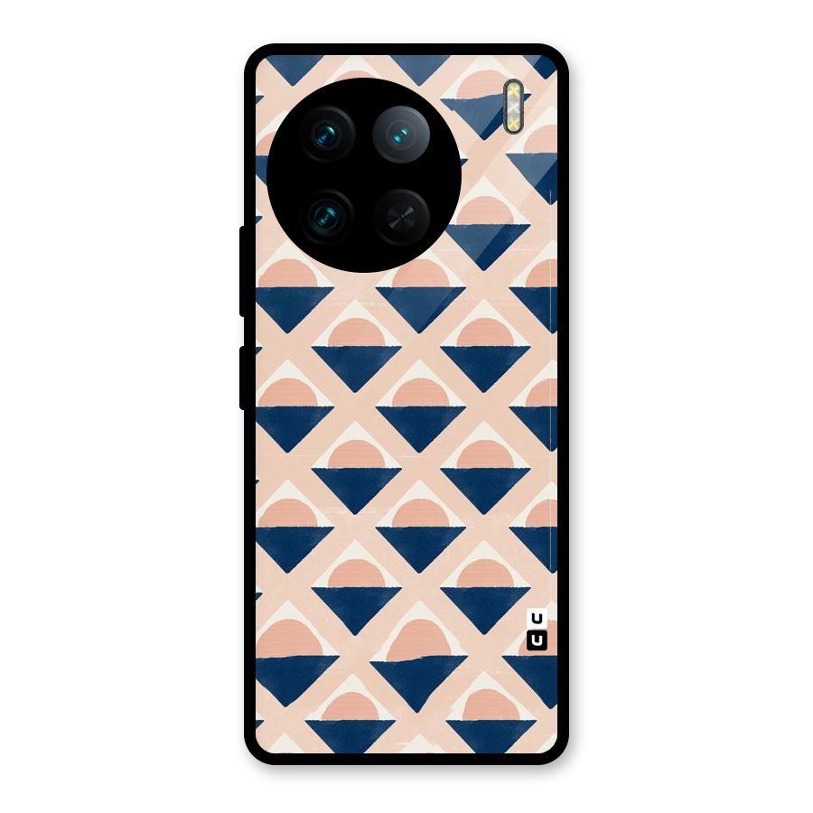 Diamond Circle Pattern Glass Back Case for Vivo X90 Pro