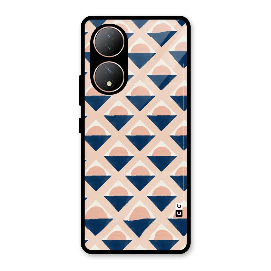 Diamond Circle Pattern Glass Back Case for Vivo Y100A