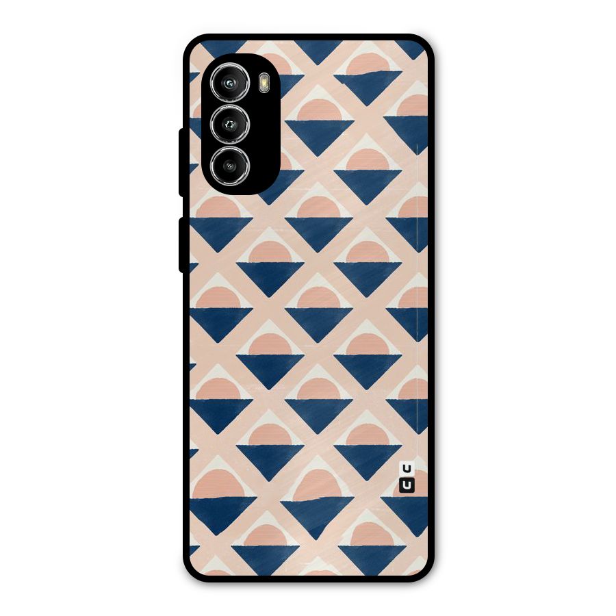 Diamond Circle Pattern Metal Back Case for Moto G52