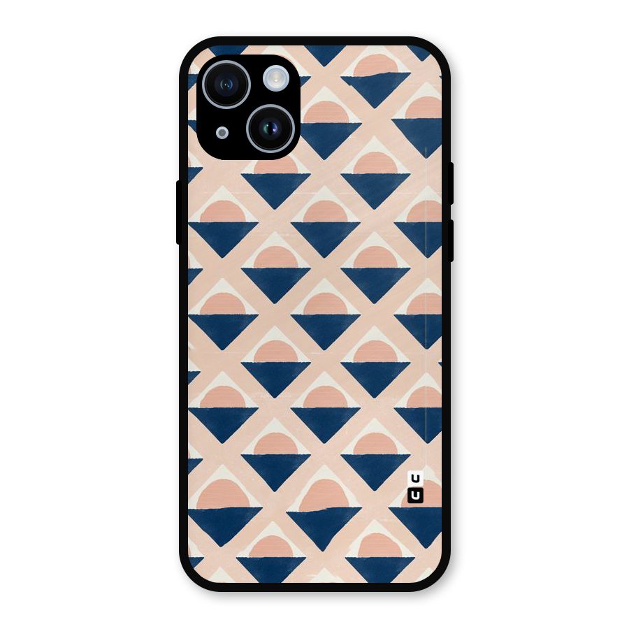 Diamond Circle Pattern Metal Back Case for iPhone 14