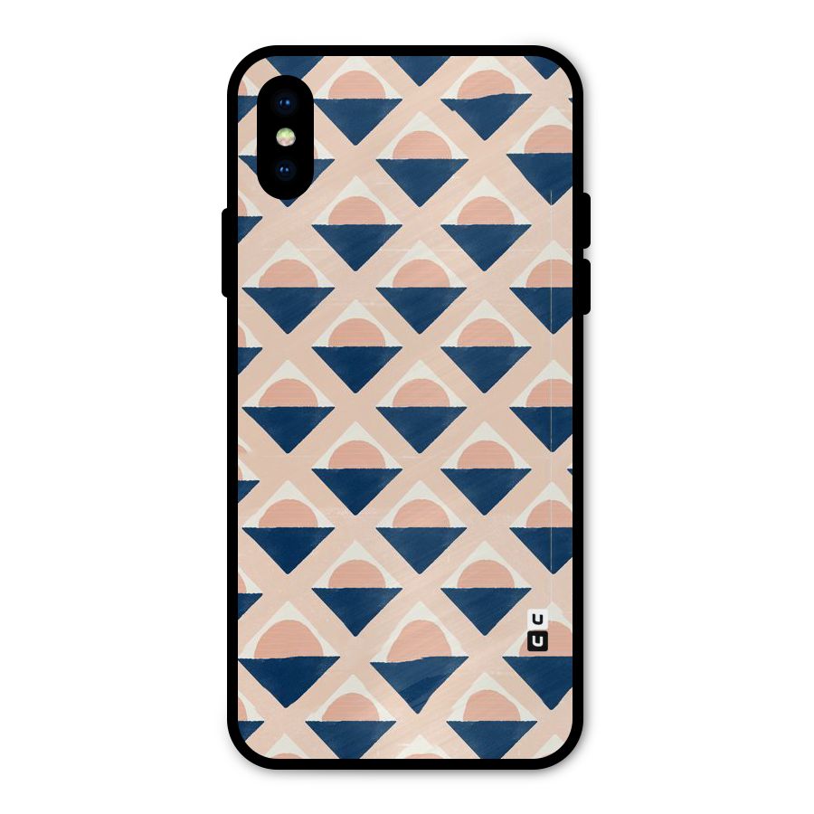 Diamond Circle Pattern Metal Back Case for iPhone X
