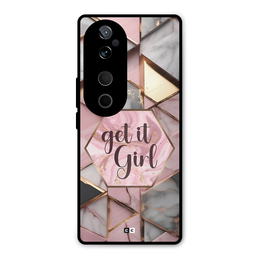 Diamond Girl Metal Back Case for Vivo T3 Ultra