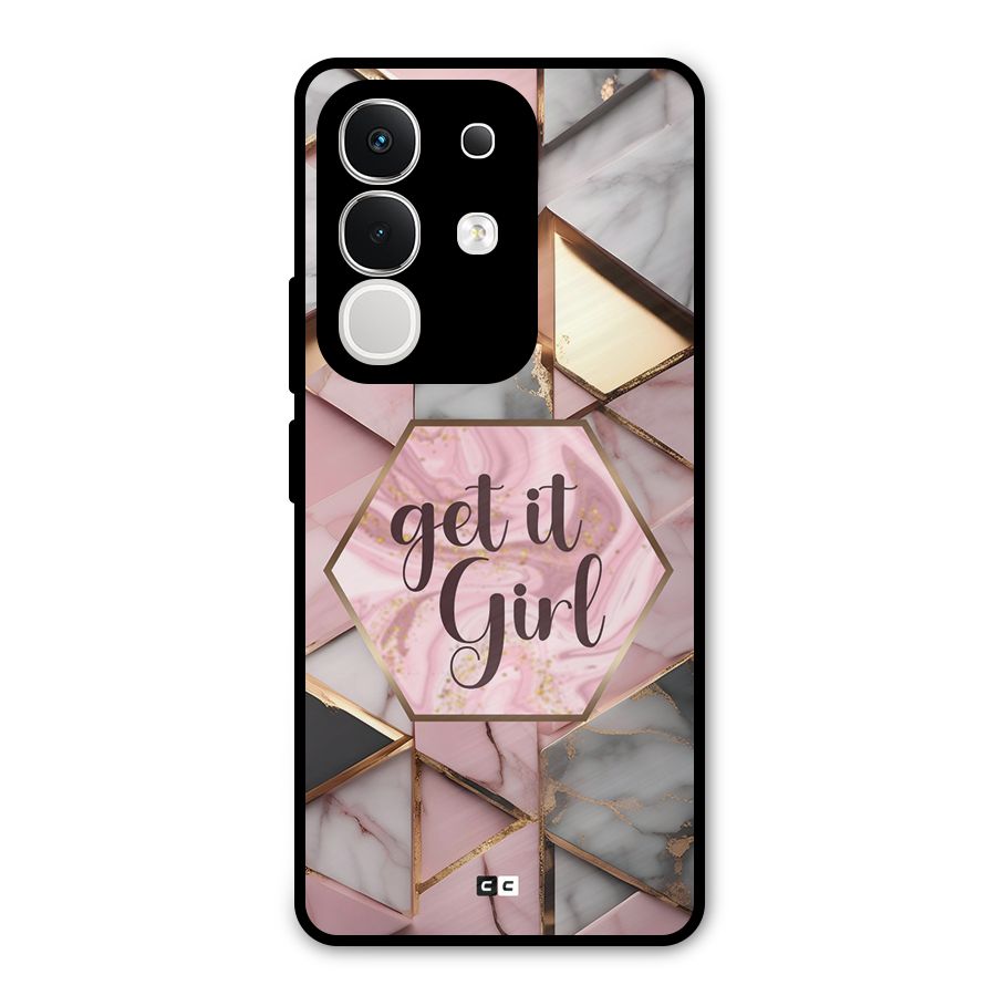 Diamond Girl Metal Back Case for Vivo T4x