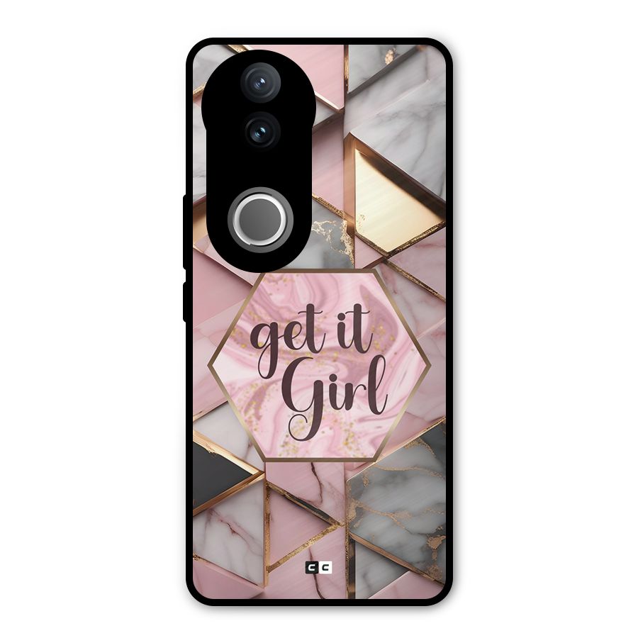 Diamond Girl Metal Back Case for Vivo V50e