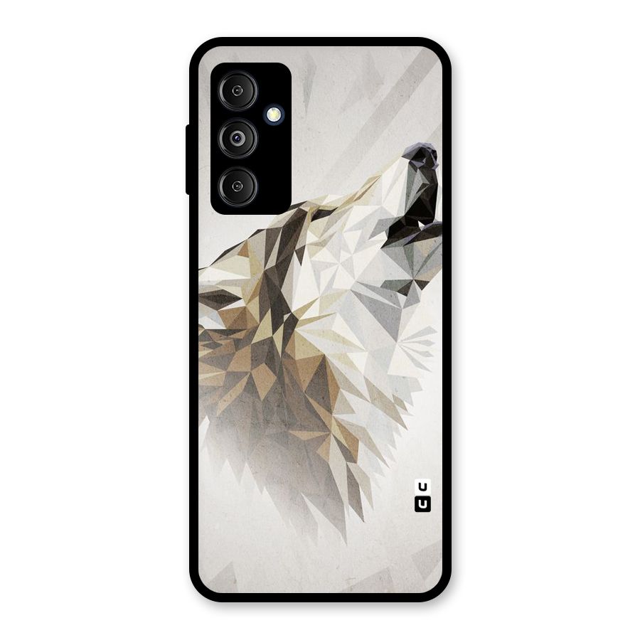 Diamond Wolf Glass Back Case for Galaxy M14 5G