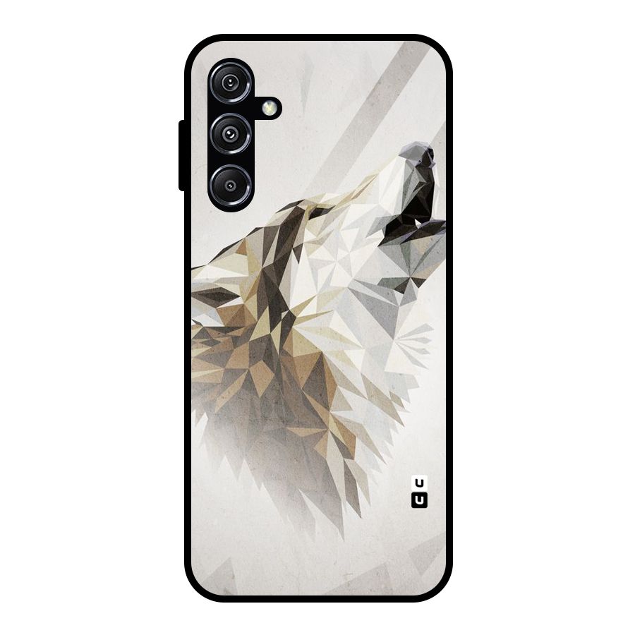 Diamond Wolf Glass Back Case for Galaxy M34 5G