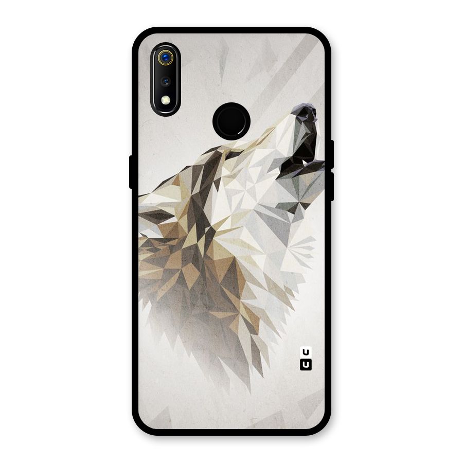 Diamond Wolf Glass Back Case for Realme 3i