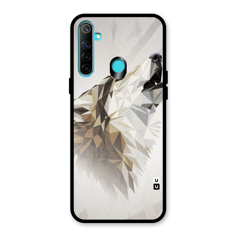 Diamond Wolf Glass Back Case for Realme 5i