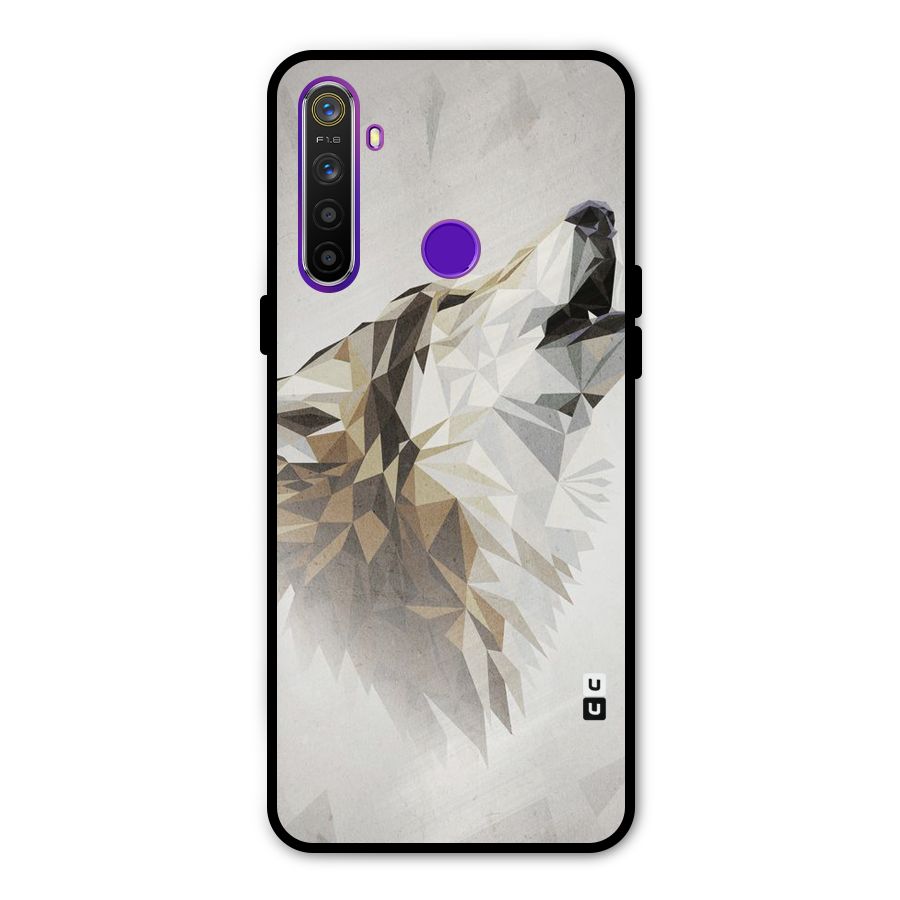 Diamond Wolf Glass Back Case for Realme 5s
