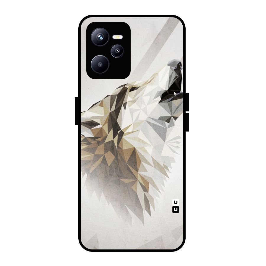 Diamond Wolf Glass Back Case for Realme C35