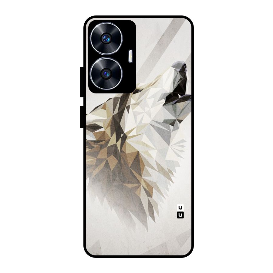 Diamond Wolf Glass Back Case for Realme Narzo N55