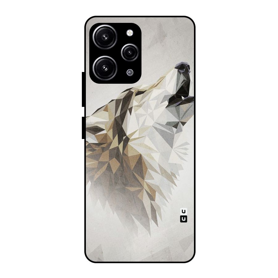 Diamond Wolf Glass Back Case for Redmi 12 4G
