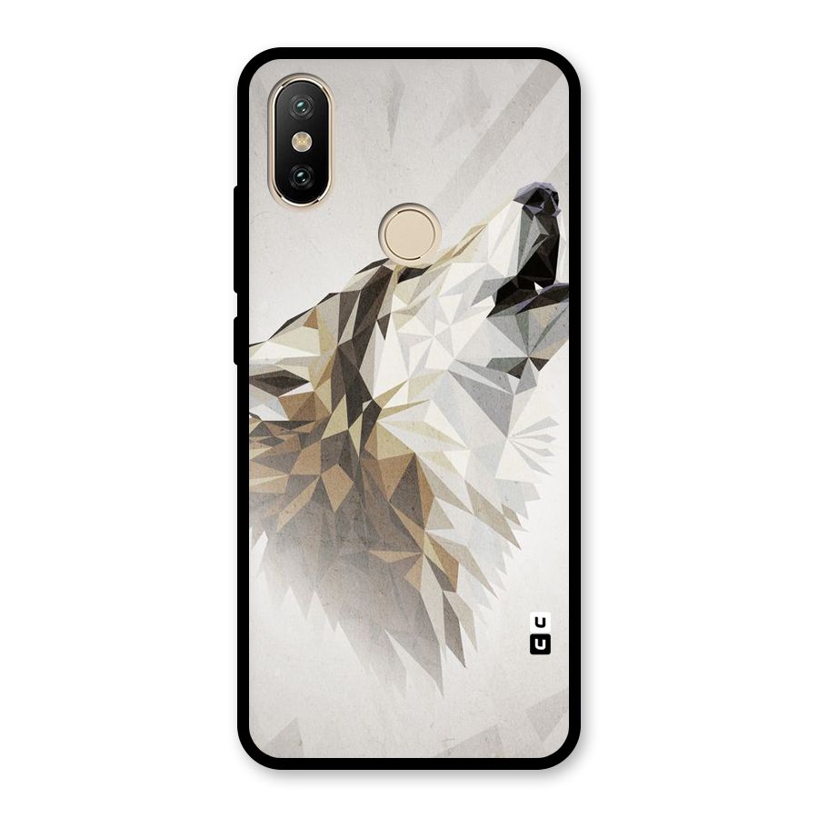 Diamond Wolf Glass Back Case for Redmi A2