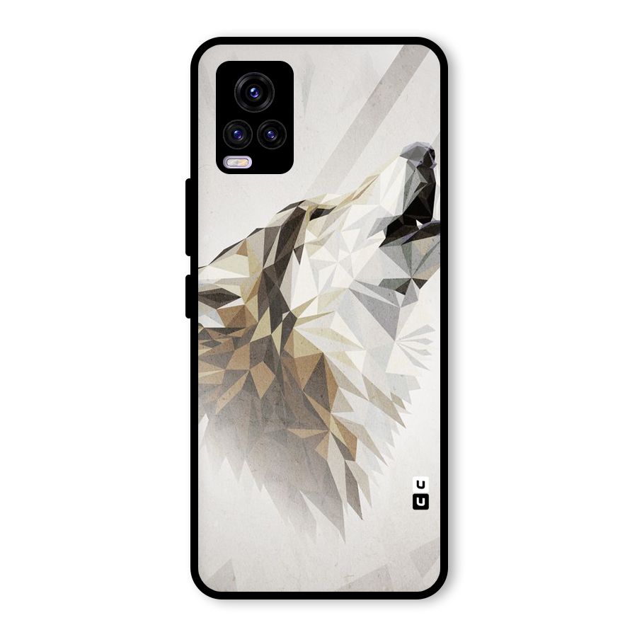 Diamond Wolf Glass Back Case for Vivo V20 2021