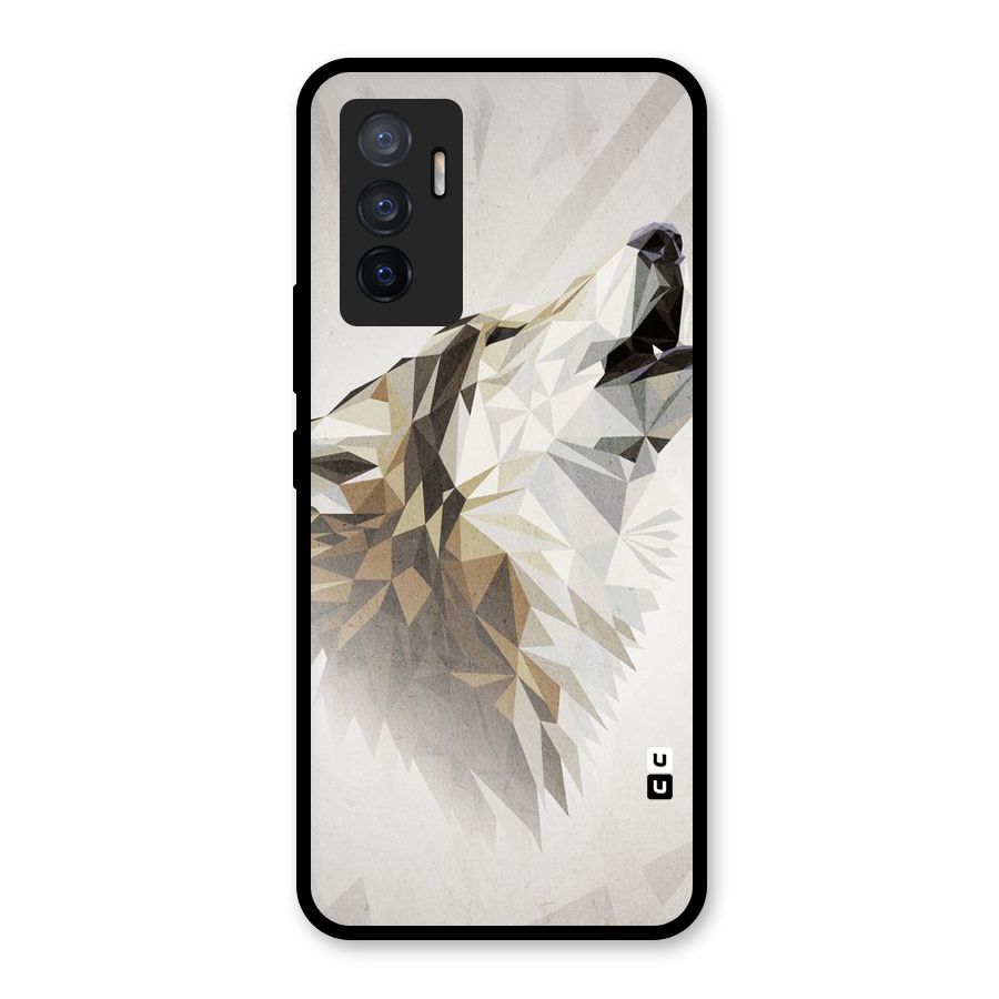Diamond Wolf Glass Back Case for Vivo V23e
