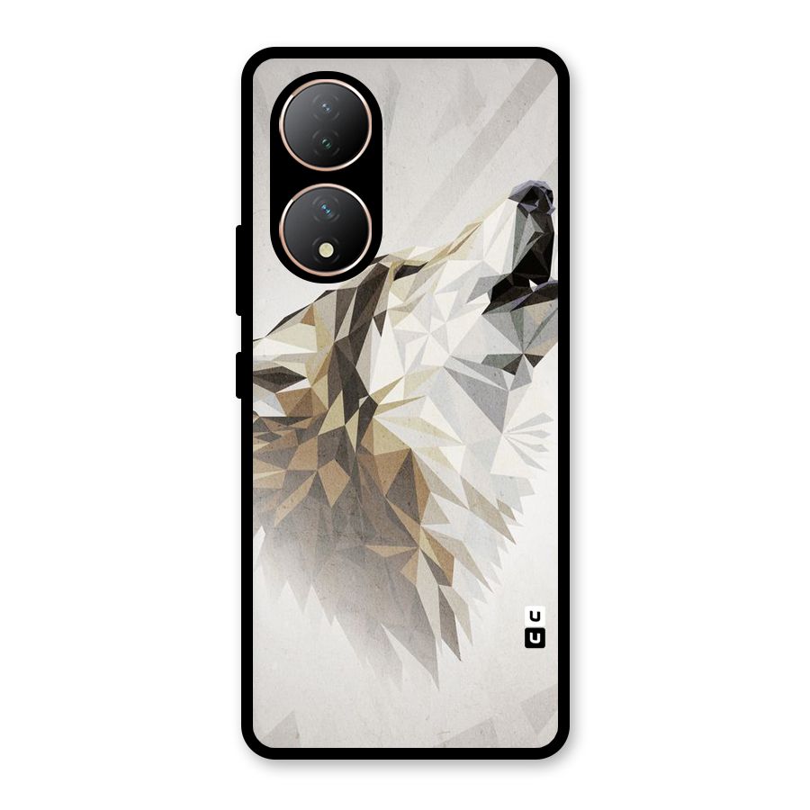 Diamond Wolf Glass Back Case for Vivo Y100A