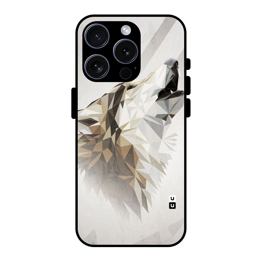 Diamond Wolf Glass Back Case for iPhone 15 Pro