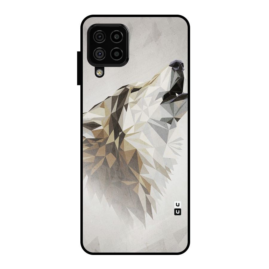 Diamond Wolf Metal Back Case for Galaxy A22 4G